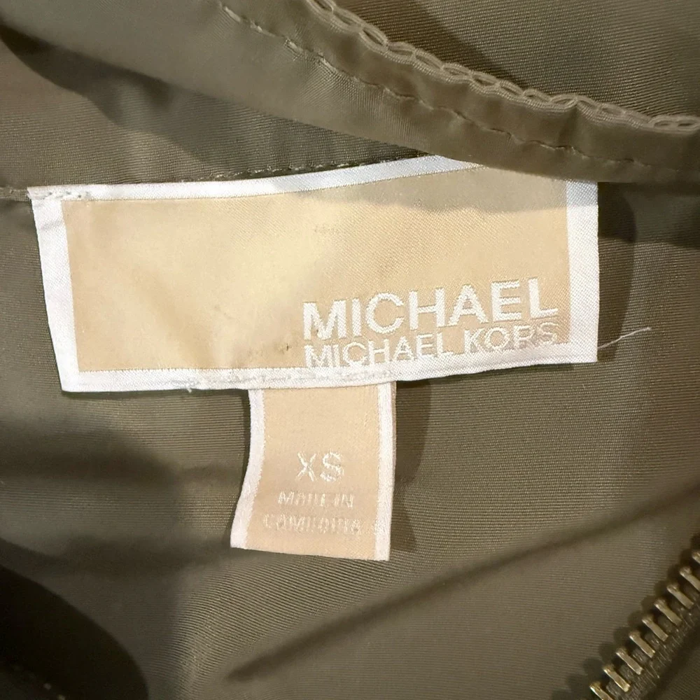 Michael Kors Olive Green Lightweight Hooded Jacket XS